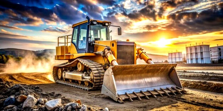 engin de chantier en mission de terrassement