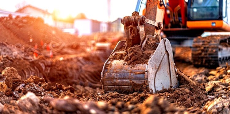 Travaux de terrassement dans un chantier