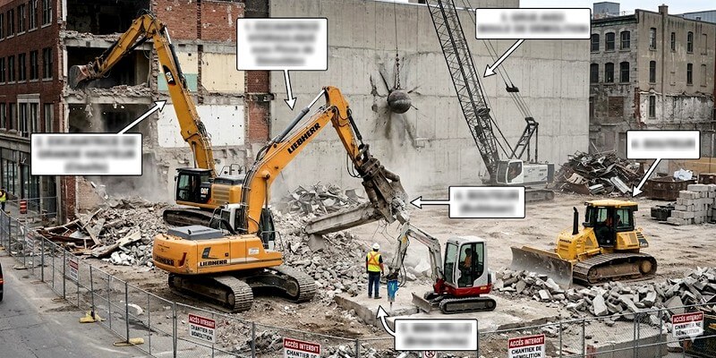 les différents types d'engins de démolition