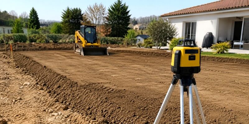 Niveler un terrain avec un engin de chantier