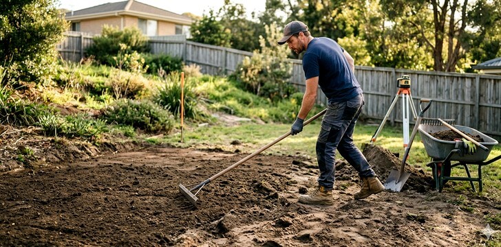 Niveler un terrain d'une maison