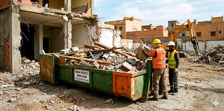 évacuation des déchets de démolition