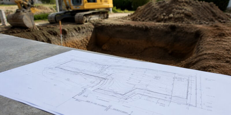 Plan de terrassement sur un chantier de construction