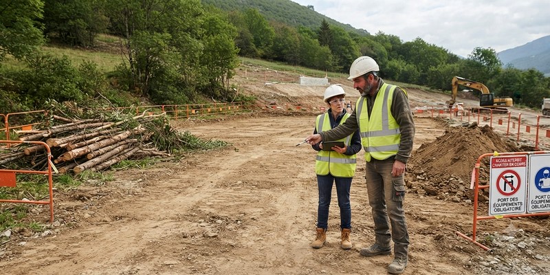 Préparation et nettoyage de la zone de chantier