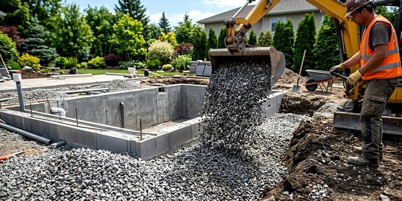 Gravier pour remblayer une piscine