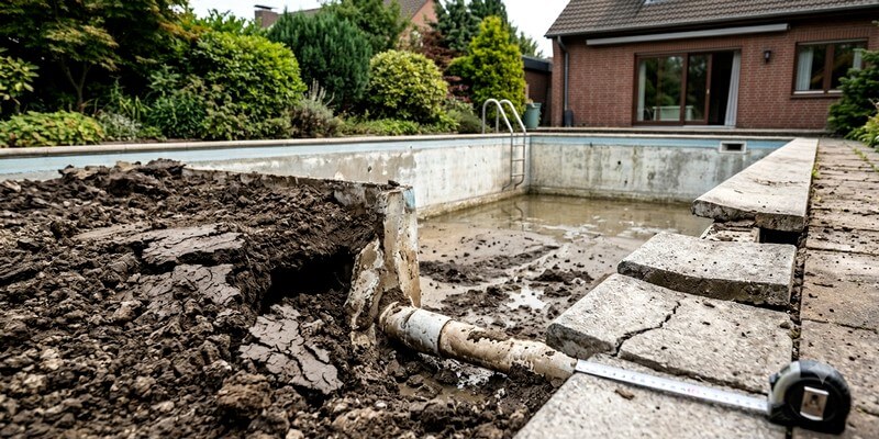 Instabilité des sols lors des remblaiement d'une piscine