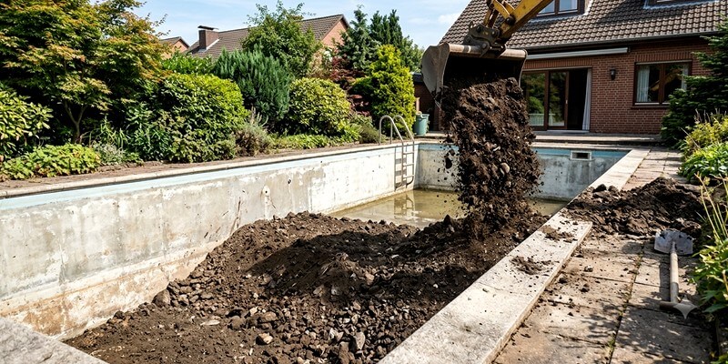 remblayer une piscine avec de la terre